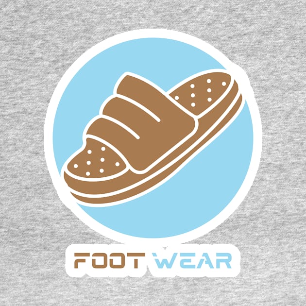 Men Footwear Single Slipper Shoe Sticker design vector. Men fashion object icon concept. Boys Outdoor shoe sticker vector design. Flip flop icon or Slipper logo design. by AlviStudio